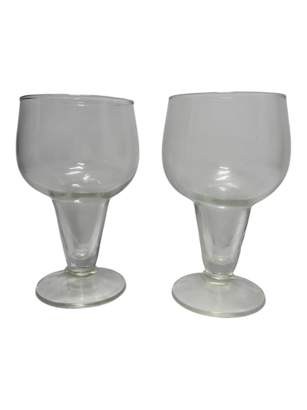 Vintage Beer Stout Pilsner Hollow Stem Goblets Set of 2